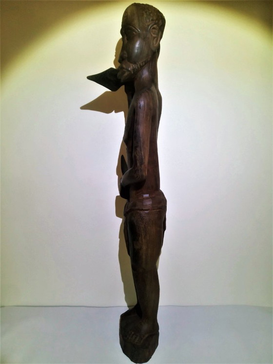 Image 1 of Statues africaines de grands et petits chasseurs/guerriers