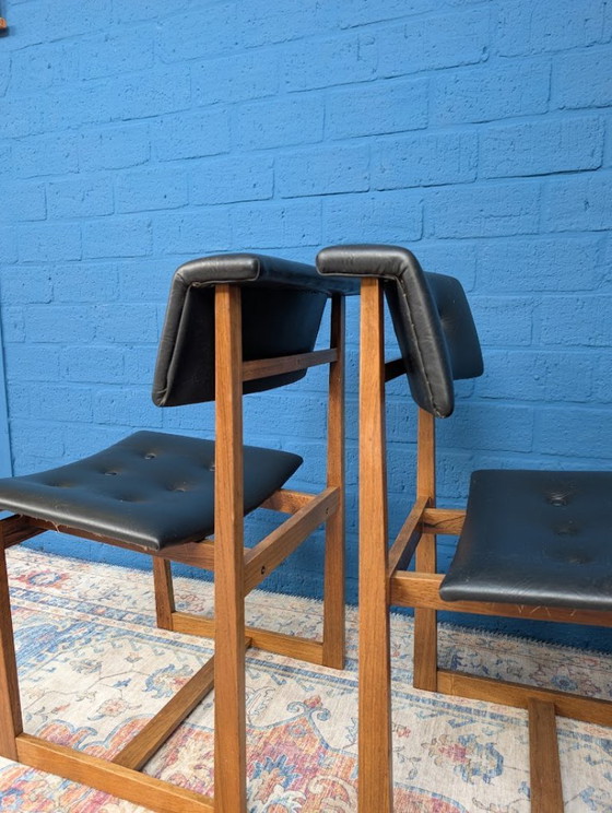 2x Sedie Vintage, Henning Sørensen, Anni '60 – Danex, Sedie da pranzo, Wood, Leather (photo 7 of 9)