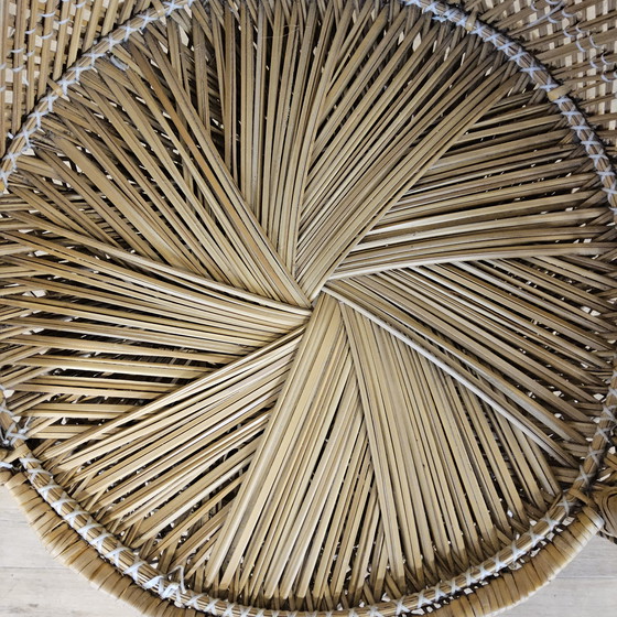 Image 1 of Vintage geweven Rotan / Rattan Stoel / luie bohemian stoel ( lazy Rotan chair )