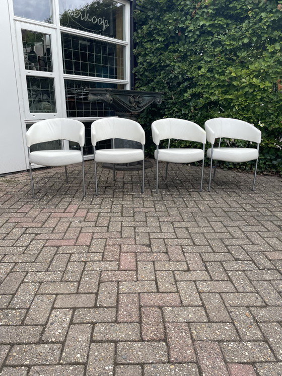 4 Gelderland eetkamerstoelen, Castelijn – Leather, Metal (photo 5 of 15)