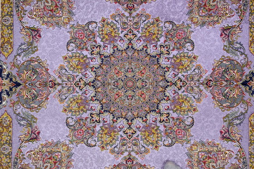 Oosters handgemaakt tafelkleed, zeer fijn vervaardigd uit zijden draden, 100 x 100 cm