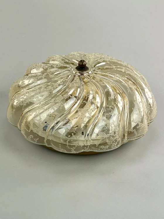 Image 1 of 60er 70er Jahre Lampe Leuchte Plafoniere Flush Mount Ice Glas Space Age Design