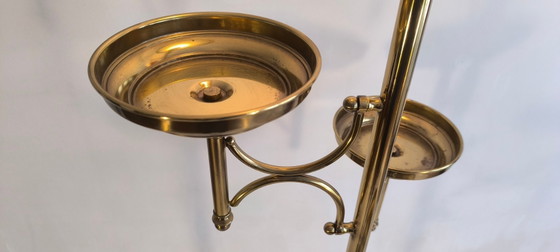 ✨💎 Rare Vintage Postmodern Gilded Brass Floor Light – 3 Saucers – 183 Cm 💎 ✨ (photo 5 of 20)