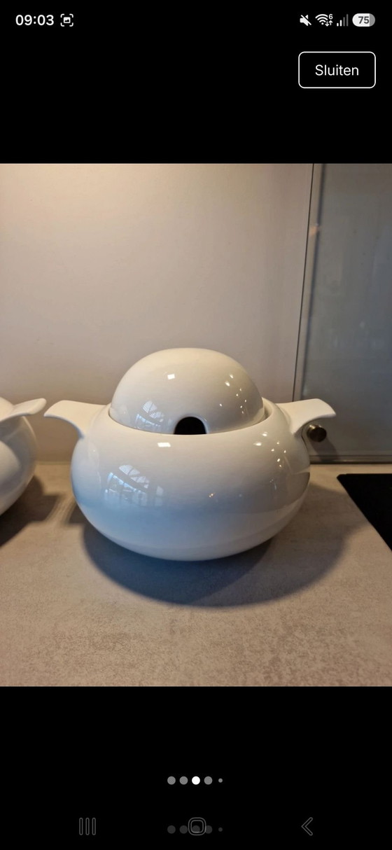 Ambrogio Rossari Scherzer Bavaria Zuppiere, Stoviglie, Ceramica, Porcellana, Bianco (foto 3 di 5)