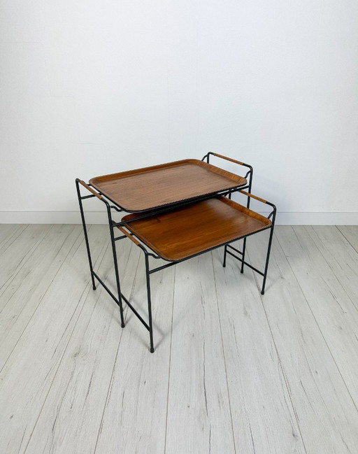 Tables d'appoint gigognes vintage danoises en teck des années 60 par Silva