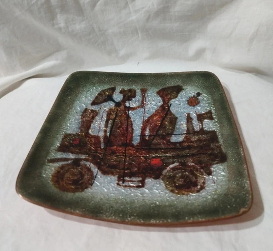 Image 1 of Giò Ponti, Enamel on copper centerpiece, Del Campo Turin production, 1950s-1960s
