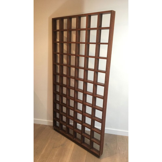 Image 1 of Vintage exotic wood divider shelf, 1970