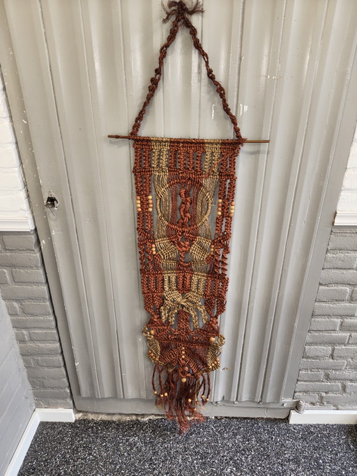 Prachtige Originele Vintage Macramé Wandhanger – Jaren '70 – Boho Chic