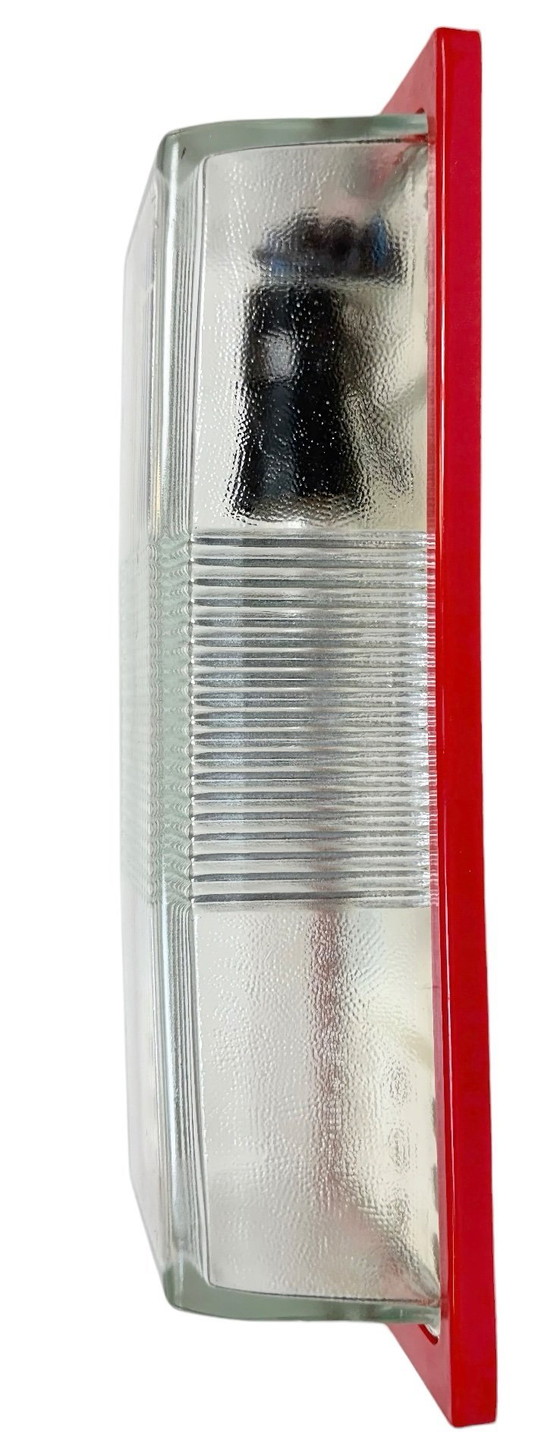 Image 1 of Applique industriale rossa vintage di Elektrosvit, anni '70