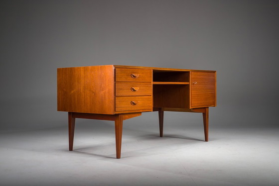 Image 1 of Mid-Century Modern Teak Chefschreibtisch, Deutschland, 1960er Jahre