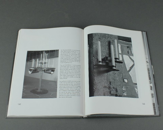 Image 1 of Manfred Bergmeister (1927-2019) - Brutalist handmade wrought bronze pendant lamp / six light candelabra