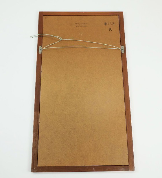 Image 1 of large rectangular danish modern WALL MIRROR aksel kjersgaard odder furniture denmark solid teak frame 1970s