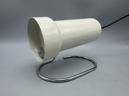 Vintage-Scheinwerfer in Creme mit Chromfuß