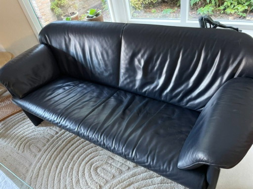 Jori 3-seater sofa blue leather – banken