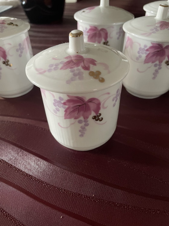 Image 1 of Fine teacups with teapot set of 6+1