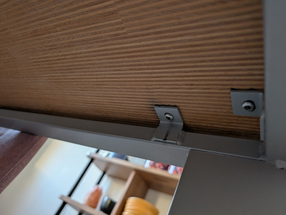 Image 1 of Solid glued wooden table with custom-made base