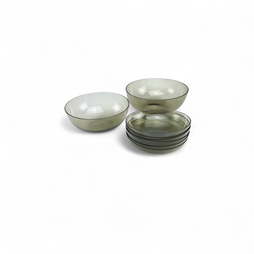 WMF Dessertschalen Schalen Wilhelm Wagengeld Rauchglas Turmalin