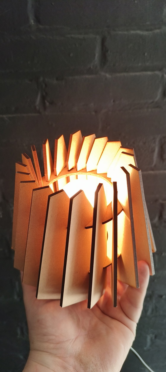 Image 1 of Van Tjalle and Jasper Mini-spot table lamp laser-cut MDF lamp modern minimalist design