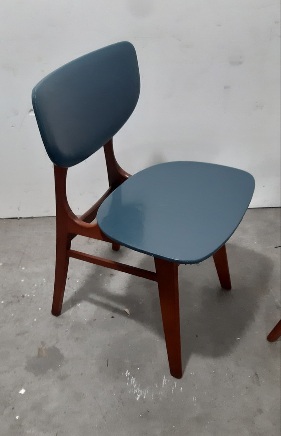 Image 1 of Set di sedie per sala da pranzo Louis van Teeffelen in teak degli anni '50