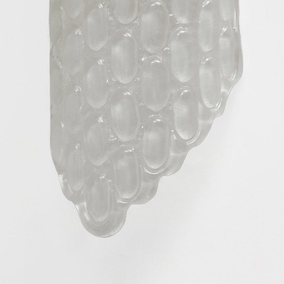 Par de apliques de pared de cristal de Murano transparente con relieve texturizado – Murano Glass (photo 7 of 9)