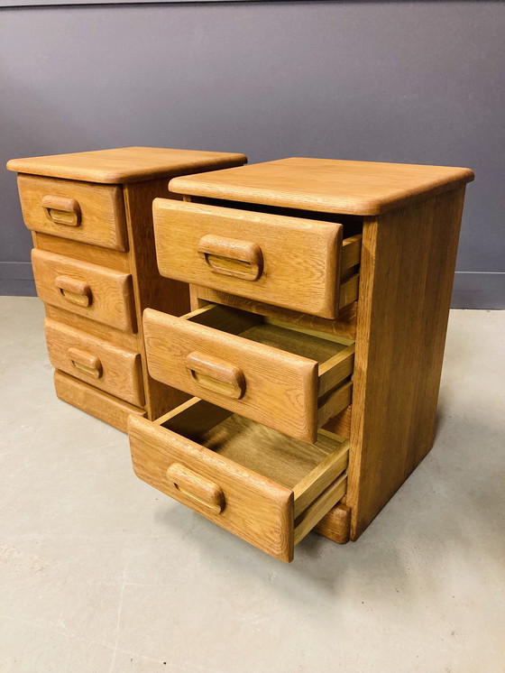 Image 1 of Set of 2 dressers, solid oak, 1980s