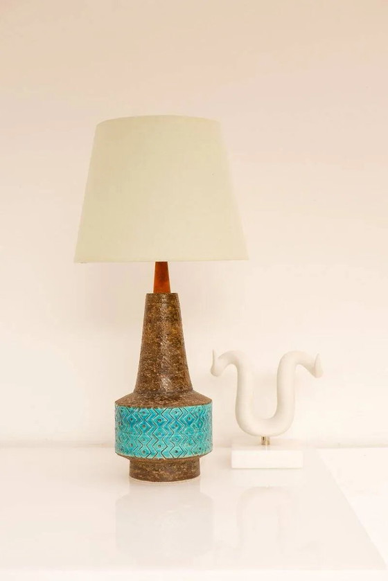 Lampe en céramique Bitossi bleu Rimini, par Aldo Londi, Italie, années 1970 – Porcelain, Ceramic (photo 5 of 18)