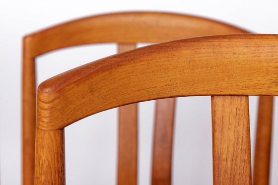 Image 1 of 6 of 12 Carl Ekström Chairs – Swedish Mid-Century Modern, Teak Dining Chairs, Newly Upholstered in Colorful Fabric, 1960s Vintag