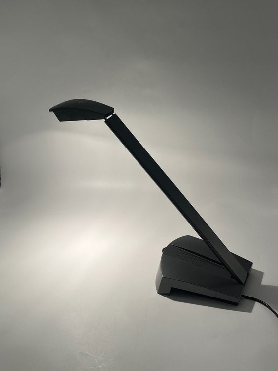 Massive Teleskop-Halogen-Schreibtischlampe, Schreibtischlampen, Metall, Kunststoff, Grau, Modern (Foto 15 von 15)