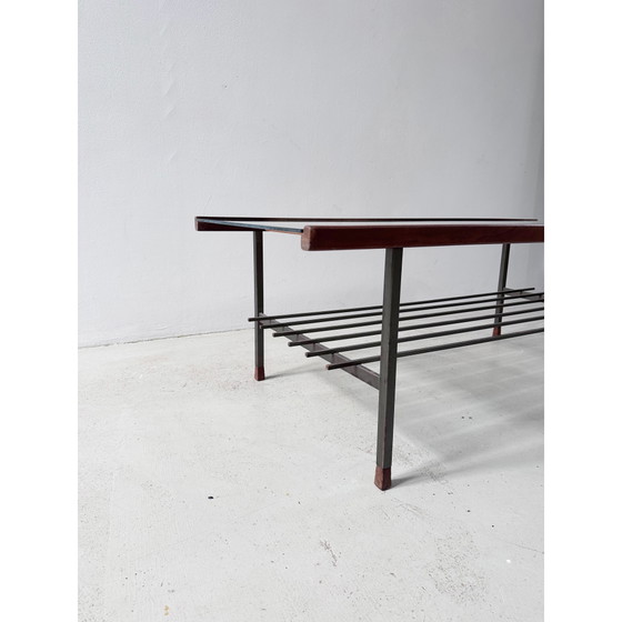 60’ Salontafel In Staal, Hout & Glas – Metal (photo 6 of 15)