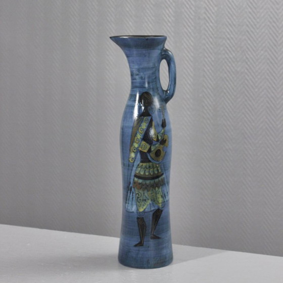 Image 1 of Jean De Lespinasse in Nice - Large pitcher decorated with a mandolin player, 1950s