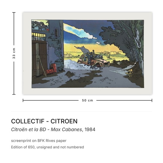 Collectif - Citroen Zeefdruk Citroën Et La BD - Max Cabanes 1984 – Litho's & Zeefdrukken, Paper (photo 3 of 5)