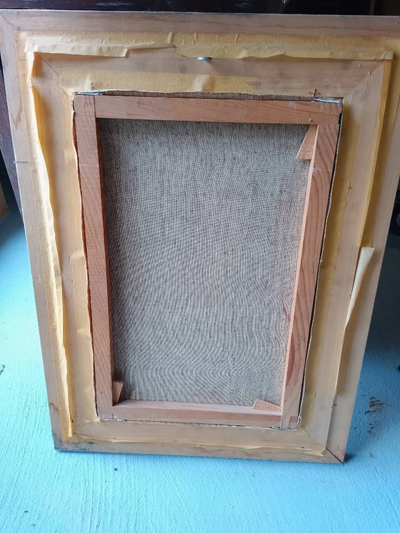 Image 1 of Óleo sobre lienzo enmarcado niñas en la playa 