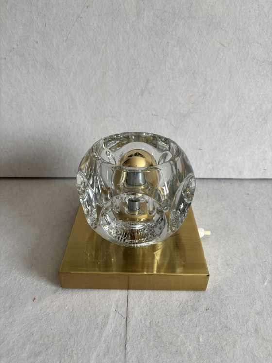 Image 1 of Lampada da tavolo o da parete vintage Peill & Putzler "Ice Cube" in cristallo.