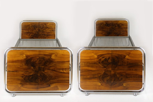 Set of Bauhaus Tubular Steel Beds, 1940s