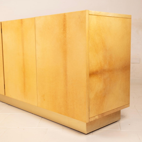 Giorgio Tura Mod. 1893/4P Italiaans perkament en messing Dressoir voor Tura Milano – Glass, Leather (photo 12 of 20)