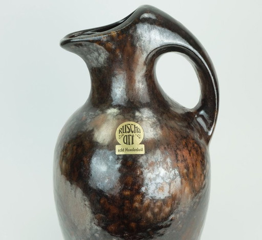 VASE ruscha art cruche drip glaze nuances de violet noir marron 1970 80s modèle 370