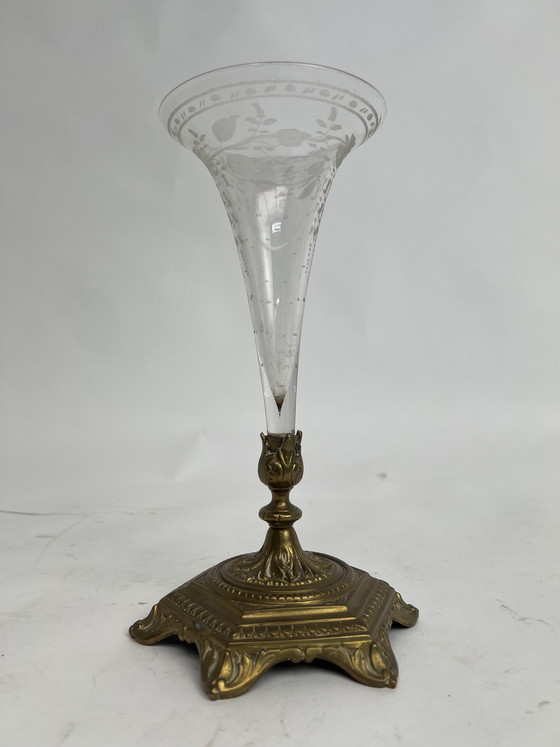 Image 1 of Jarrón corneta antiguo del siglo XIX - Época de Napoleón III