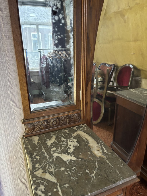 Antique Dressing Table - Mirrored Cabinet