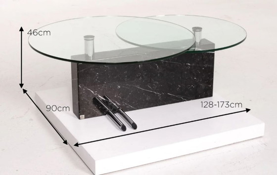 Rolf Benz Coffee table with glass tops and marble base, Black (photo 5 of 5)