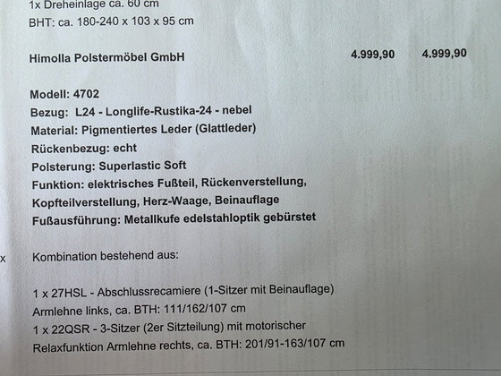 Himolla 4702 Ecksofa aus Leder, Creme, Modern (Foto 5 von 5)