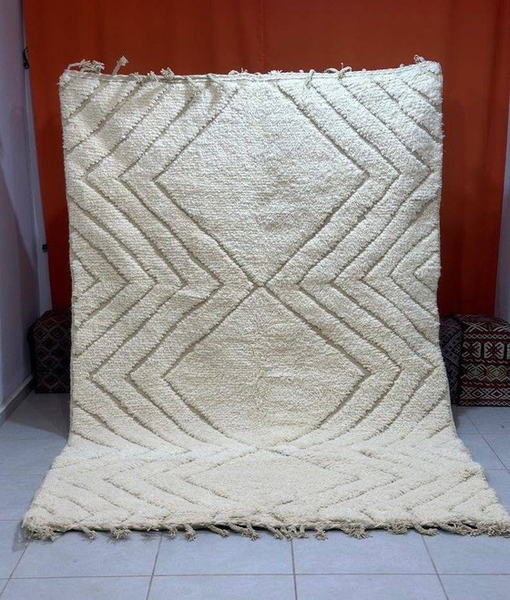 Marokkaans Berber vloerkleed wit gedecoreerd 200cmx300cm – Vloerkleden en tapijten, Wool, Bohemian (photo 4 of 4)