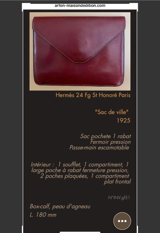 Rare Sac Pochette "Sac De Ville" HERMÈS D'Époque Art Déco (1925) – Pièce De Musée / Patrimoine – Sacs a main (photo 13 of 17)