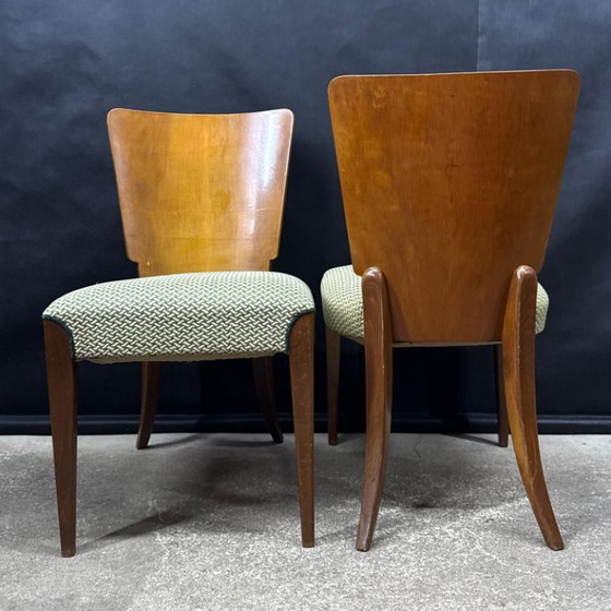 Jindrich Halabala - Chairs - 4pcs – Dining chairs, Textile, Wood (photo 2 of 5)