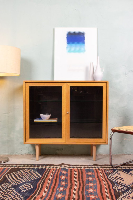 Image 1 of Vintage display cabinet, chest of drawers, sideboard, oak, Danish Mid Century