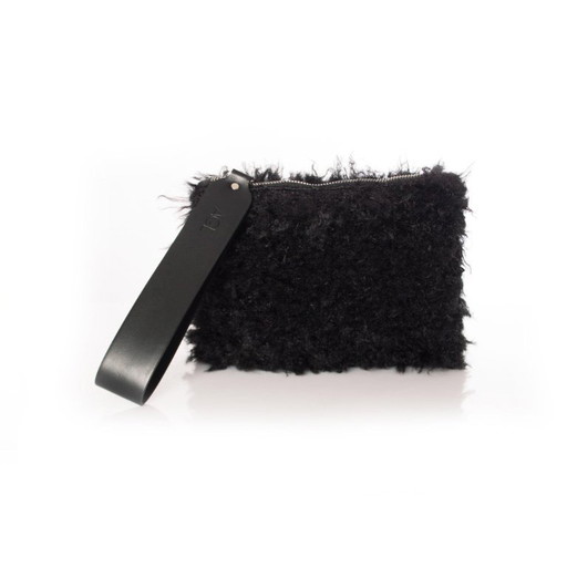 AGL, pochette nera in pelle di pecora