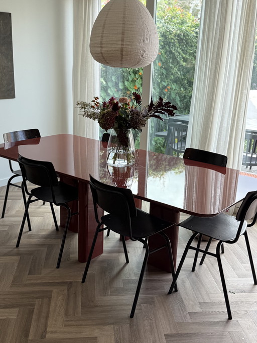 Red Lacquer Dining Table Gabrielle Paris - Joe