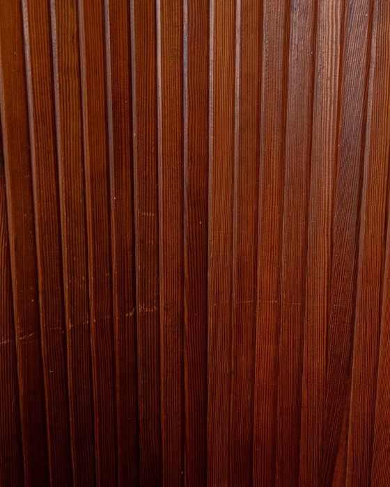 Image 1 of Art Deco kamerscherm van gepatineerd grenenhout, ontworpen door Jomain Baumann voor Baumann, Frankrijk, jaren 1930.