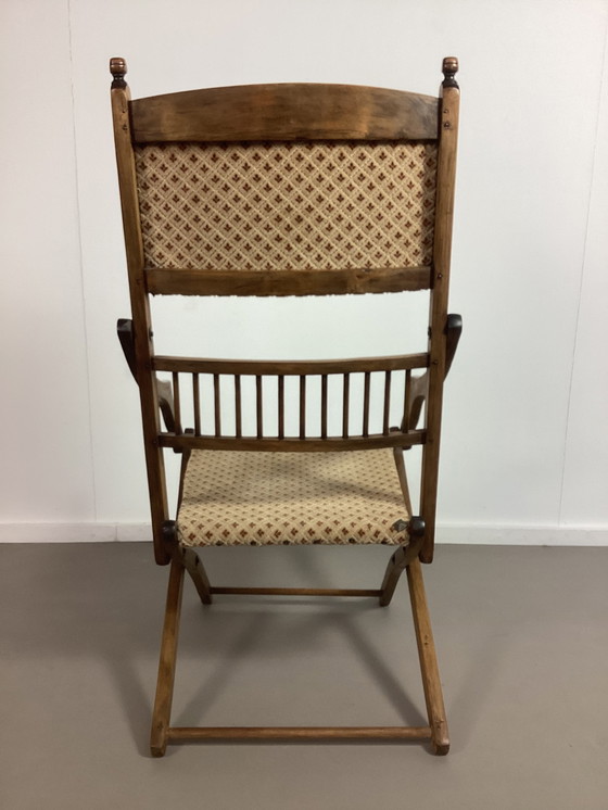 Image 1 of Antieke vintage officiers safari stoel 1880 victoriaans