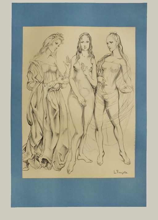 Tsuguharu Léonard FOUJITA Expo 60 - Musée Galliéra (vóór de brief) originele po
