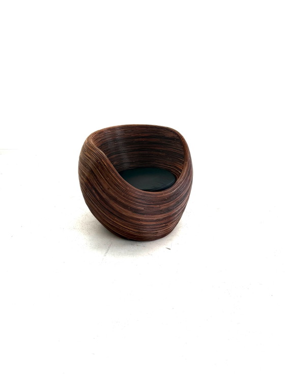 Poltrone vintage in rattan a matita, Gabrielle Crespi ‘80 – Legno, Pelle (photo 8 of 9)